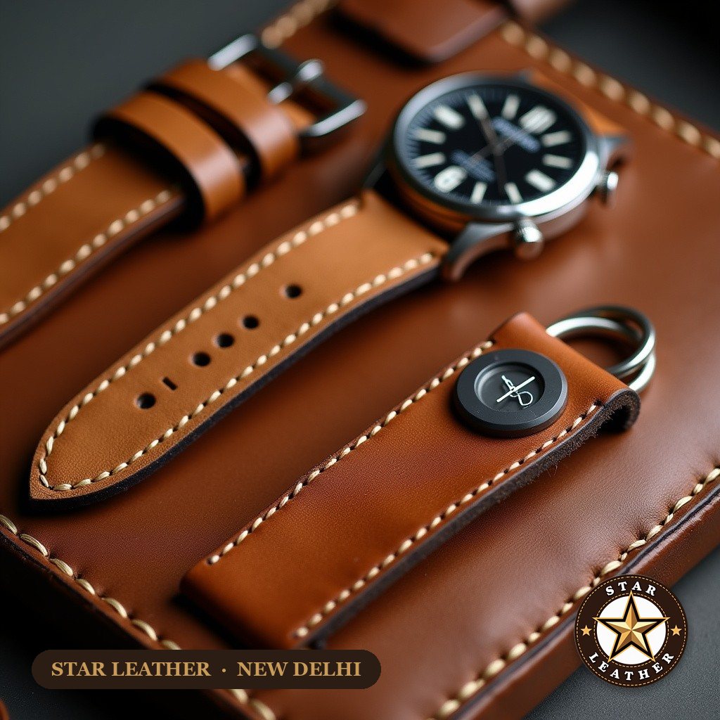 Watch Strap & Key Holder - Star Leather
