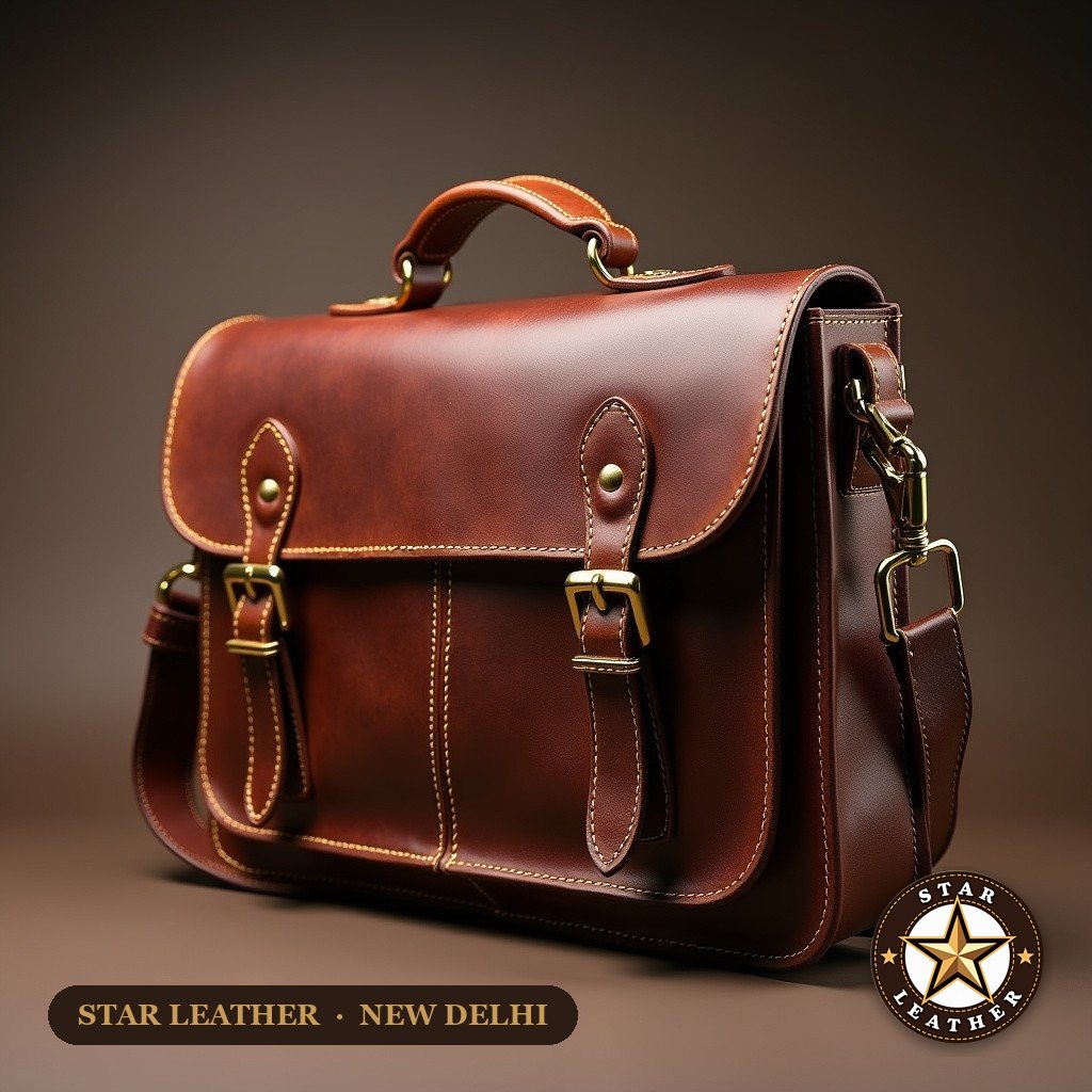 Laptop Messenger Bag - Star Leather