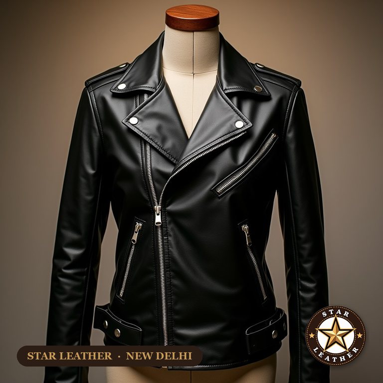 Classic Biker Jacket - Star Leather